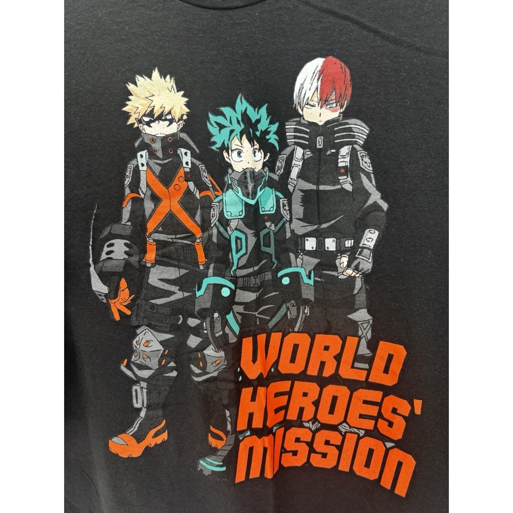 BoxLunch My Hero Academia World Heroes' Mission Men's T-Shirt 2XL Black - Picture 4 of 5